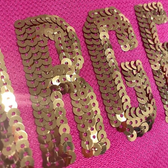 NWOT 🏈 Women’s San Diego CHARGERS Football Jersey Pink Gold Sequins Los Angeles - Picture 4 of 7